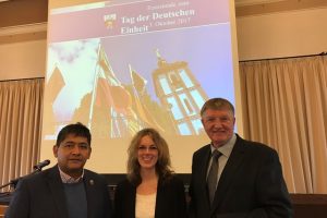 Adhemar Molzberger, Verena Böcking und Detlef Rujanski (v.l.n.r.) vertraten die Siegener SPD-Fraktion beim Festakt der Stadt Siegen zum Tag der Deutschen Einheit.